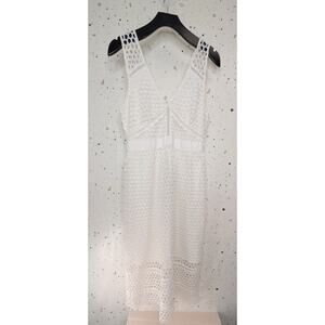 Abercrombie & Fitch Midi Crochet Lined Zipper Sleeveless Dress Size Small EUC